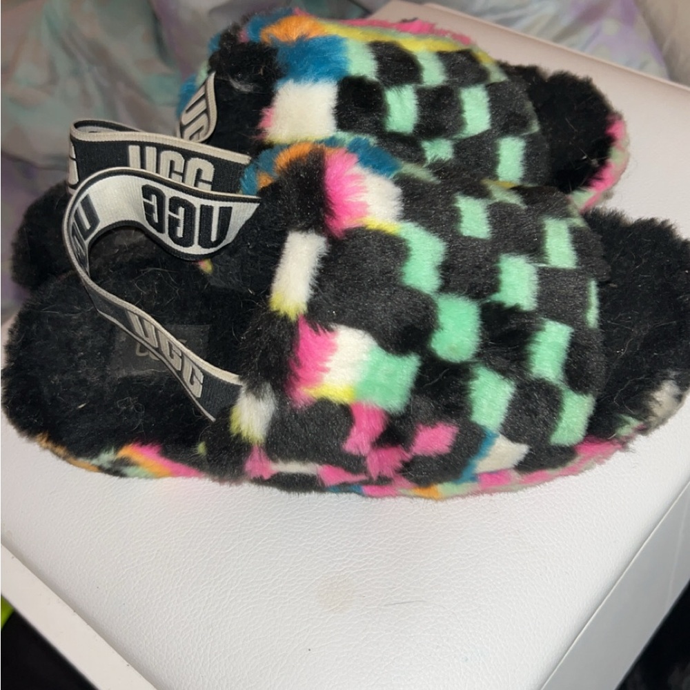 UGG Fluffy Slide Sandals - Multicolor